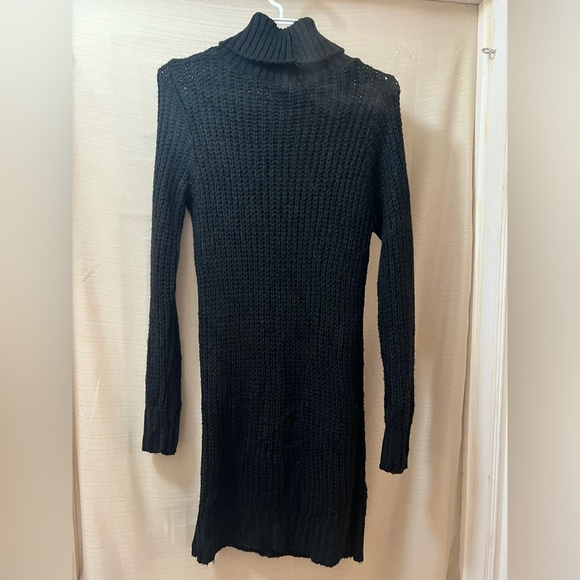 🔴 Nasty Gal Black Ribbed Knit Sweater Dress size small - Picture 9 of 9